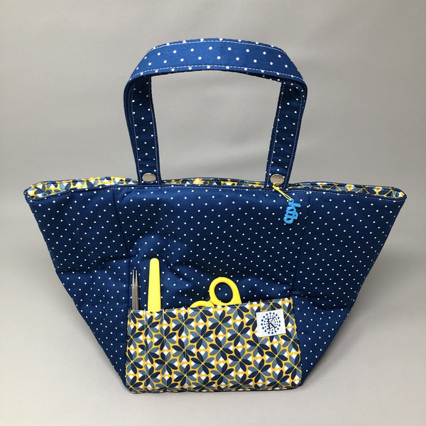 Blaue Punkte - Gelb -Projekttasche