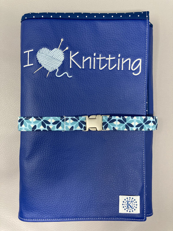 Blaue Punkte - Blau - I ♡ Knitting